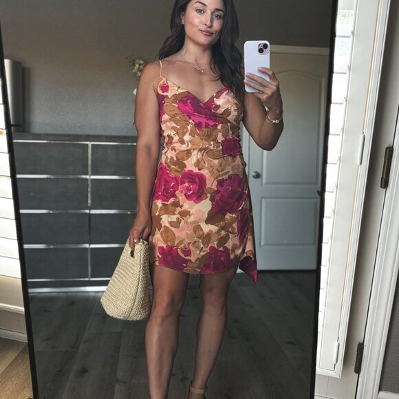 Women's Romantic Floral Mini Dress | Sage The Label | Pink Multi - Picture 7 of 11